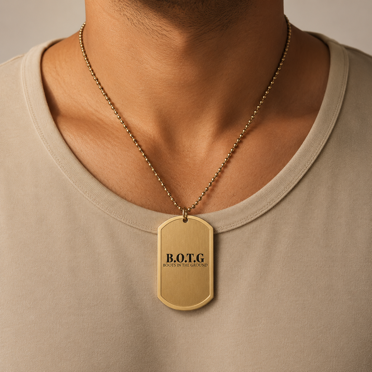 Boots on the Ground, Dog Tag with Chain